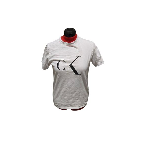 Calvin Klein white logo tee size small - Picture 1 of 4